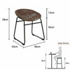 Set of 2 Bar Stool Vintage Rustic Kitchen Pub Bar Chairs Wide Back Sunken Seat
