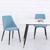 4Pcs Blue Velvet Dining Chairs Kitchen Dinning Room Metal Leg Modern Padded Seat