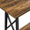 Industrial Console Table with Shelf, Slim Hallway Table for Living Room Entryway