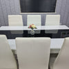 Dining Table Set and 6 4 black white Leather chairs kitchen table set of 4 or 6