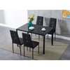 Modern Glass Dining Table and 4 Rhinestone Chairs Set Home Kitchen Furniture New