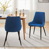 2pcs Faux Leather/Velvet Dining Chairs Soft Padded Metal Legs Restaurant Chair