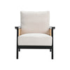 Wooden Frame Armchair Mid Century Style Accent Chair Leisure Sofa Rattan Armrest
