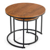 Set of 2 Round Nesting Coffee Table Compact Stacking Side Tables Space-saving