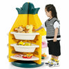 Kids Toy Storage Organizer 3 Tier 360° Revolving Pineapple Shelf 8 Plastic Bins