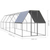 Outdoor Chicken Cage 2x10x2 m Galvanised Steel V8T7