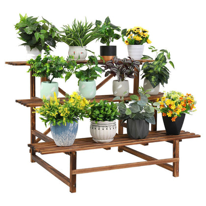 Heavy Duty Wood Plant Stand Flower Step Shelf Doorway Balcony Verandah Garden