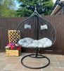 Hanging Egg Chair Cocoon With Cushion Rattan Style Double Single White Black New