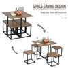 Compact 5pc Kitchen Dining Set Wood Bar Table Chair Home Furniture