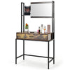 Industrial Vanity Table Makeup Dressing Table Cosmetic Desk W/ Adjustable Mirror