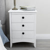 Bedside Table Cabinet Modern Chest of Drawers White 3 Drawer Bedroom Furniture