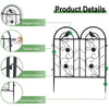 5PCS Premium Outdoor Metal Garden Fence Border Panels Bird Flowers Decorative