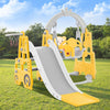 4 in 1 Kids Slide Toddler Slide Climber & Swing Set with Basketball Hoop NS