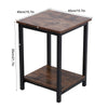 Retro 2 Tier Wooden Sofa Side Coffee Table with Shelf Storage Bedside Nightstand