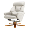 PU Leather Swivel Chair Recliner Armchair Home Lounge Sofa Chair With Footstool