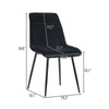 2pcs Velvet Soft Padded Seat Back Dining Chairs Set Lint Fabric Metal Legs Chair
