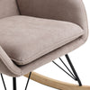 Upholstered Fabric Rocking Rocker Armchair Lounge Tufted Button Chair Rest Sofa