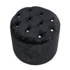 Round Pouffe Stool Seat Diamante Tufted Crushed Velvet Vanity Chair Footstool