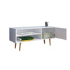 Modern TV Cabinet Led Light White High Gloss Stand Unit 110CM for Living Room WH