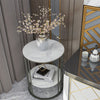 Slim Marble Sofa Side Table Bedside Table Black Frame Anti-drop Fence Shelf Tray