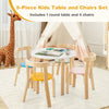 5PCS Kids Play Table and Chair Set Children Wooden Activity Table with 4 Chairs