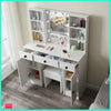 Dressing Table With 10 Led Mirror 3 Large Drawers Vanity Makeup Desk Stool Set