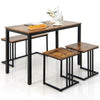 4 PCS Dining Table Set Rectangular Wooden Dining Table Industrial Table Set