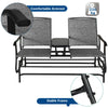 2 Seater Garden Swing Glider Lounge Chair Patio Rocking Armchair W/ Center Table