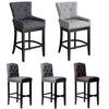 Bar Stools Set of 2 Bar Chairs Linen High Bistro Stools Kitchen Breakfast Chair