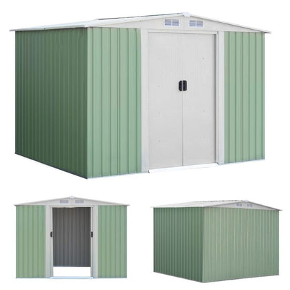 6 X 8 FT Outdoor Storage Shed Large Tool Utility Organizer House 2 Sliding Doors