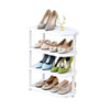 Portable 4 Tier White Shoe Storage Rack - Home Space Saving Shoe Organiser Rack
