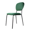 6PCS Dining Chairs Green Velvet Stackable Fabric Chairs Metal Leg Home Office