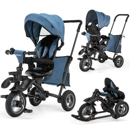 7-In-1 Toddler Tricycle Folding Push Stroller Kid's Trike for 18 Months-5 Years