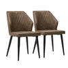 2/4/6pcs Dining Chairs Set Faux Leather Seat Back Metal Legs Kitchen Chair