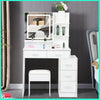 New White Hollywood LED Lights Mirror Makeup Dressing Table Vanity Set 3 Shelves