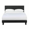 Upholstered Bed Frame PU Headboard Double/Single Size Bed Platform in Black