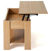 Oak Lift up Top Coffee Table with storage and shelf For Living room Home Office