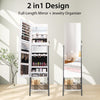 2-in-1 Jewelry Cabinet Jewelry Armoire Organizer w/ Full-Length Mirror and LED