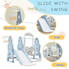 Toddler Slide and Swing Set 4 in 1, Kids Playground Climber Swing Playset Blue