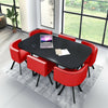 White Wooden Dining Table & 6 Chairs Retro ..