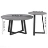 Set of 2 Stylish Slate Handcrafted Steel Round Coffee Table Stacking Tea Tables