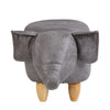 Lovely PU Animal Footstools Padded Stools Ottomans Wood Legs Kids Toy Gift
