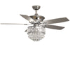52" Ceiling Fan Light Crystal Chandelier Lamp 5 Blades With Remote Control