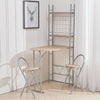 Compact Dining Table And 2 Chairs Folding Design Table With Shelf Space Saving