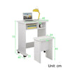 White Writing Corner Table PC Computer Desk 70cm Laptop Home Office Workstation