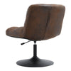 Vintage Swivel Gas Lift Office Chair Quilted Distressed Leather Padded Seat Sofa