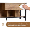 Industrial Wood TV Cabinet TV Stand Entertainment Unit Large Tabletop Storage ZE