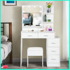 Dressing Table Makeup Vanity Set Mirror with Lights Stool Desk Organizer Dresser