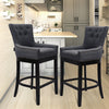 Fabric Breakfast Counter High Stool Chairs Modern Button Back Bar Stools Kitchen