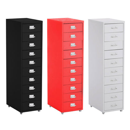 Office Metal Filing Cabinet Cupboard Drawer Unit on Castors Cabinet 10 Drawers